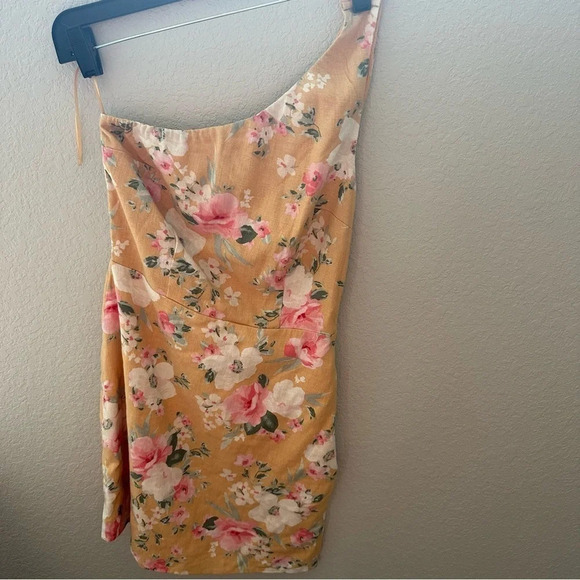 Abercrombie & Fitch NWT linen blend one shoulder floral dress - Picture 3 of 12